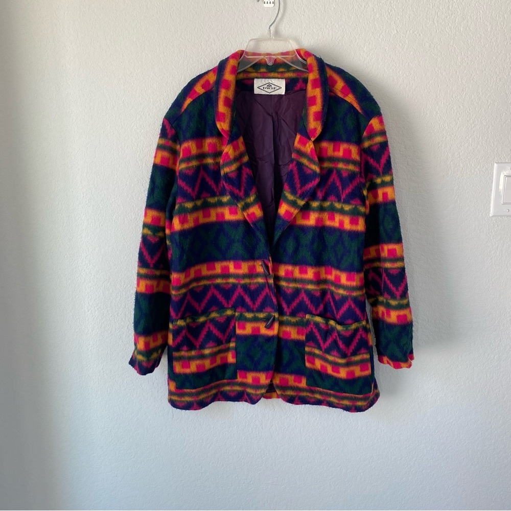 Vintage DWSF 80’s Aztec Southwestern Fleece Coat